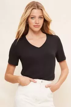 Футболка свободного кроя с V-образным вырезом Friends Like These, черный