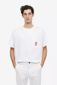 Футболка свободного кроя с вышивкой H&M