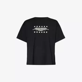 Футболка свободного кроя со звездным принтом из хлопкового джерси Givenchy, черный
