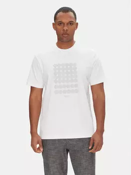 Футболка свободного кроя Tee Print Striped C 50537845 Boss, белый