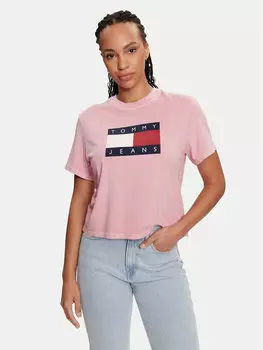 Футболка свободного кроя Tommy Jeans, розовый