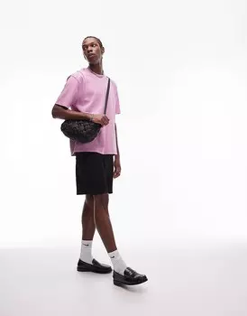 Футболка свободного кроя Topman выцветшего фиолетового цвета с декоративной строчкой