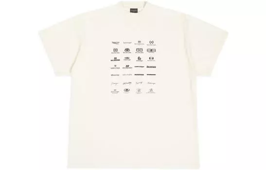 Футболка свободного кроя унисекс цвета экрю Balenciaga, Ecru