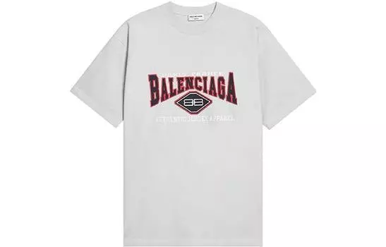 Футболка свободного кроя унисекс, светло-серая, SS22 Balenciaga, светло-серый