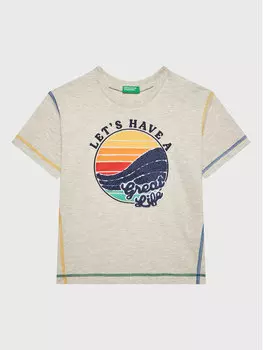 Футболка свободного кроя United Colors Of Benetton, серый