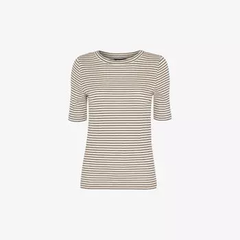 Футболка свободного кроя в полоску из смесового хлопка Whistles, синий