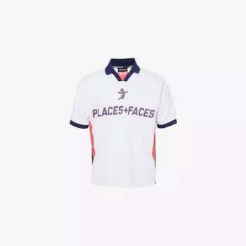 Футболка свободного кроя в полоску с надписью FC Places + Faces, белый