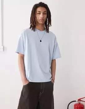 Футболка свободного кроя Weekday Great светло-голубого цвета