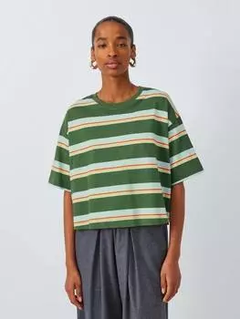 Футболка свободного покроя в полоску John Lewis, цвет Yellow/Multi