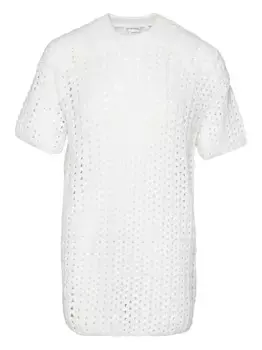 Футболка, связанная крючком JIL SANDER, белый