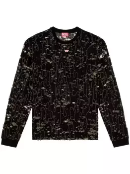 Футболка T-Boxt с эффектом потертости DIESEL, черный