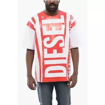 Футболка T-NABEL-M5 с круглым вырезом и крупным логотипом спереди Diesel, White