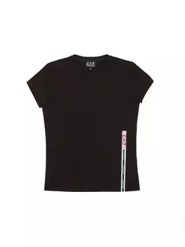 Футболка t-shirt in cotone stretch bambina Ea7, черный