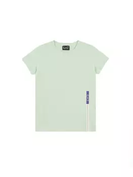 Футболка t-shirt in cotone stretch bambina Ea7, зеленый
