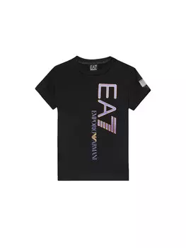 Футболка t-shirt in cotone stretch bambina Ea7, черный