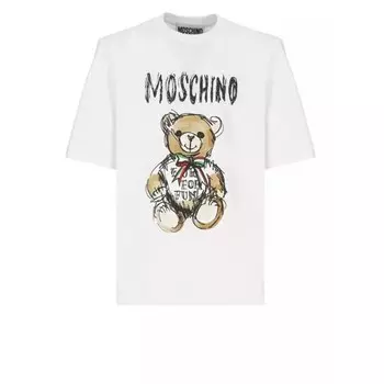 Футболка t-shirt with logo Moschino, белый