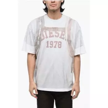 Футболка T-WASH-E3 с принтом trompe l'Oeil Diesel, White