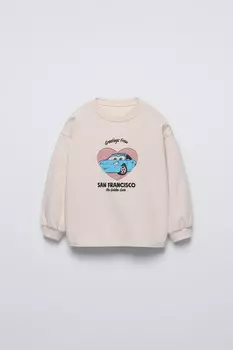 Футболка тачки молния маккуин disney ZARA, экрю/бежевый