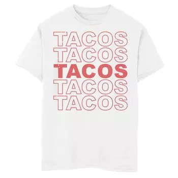 Футболка Tacos Stacked с потертым рисунком для мальчиков 8–20 лет Licensed Character