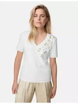 Футболка TAIFUN Kurzarm Rundhals, цвет offwhite gemustert