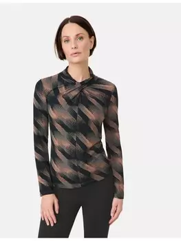 Футболка TAIFUN Langarm Rundhals, цвет wood gemustert