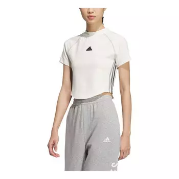 Футболка танцевальная укороченная футболка Adidas, белый