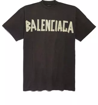 Футболка tape type t-shirt dress 'dark grey' Balenciaga, серый