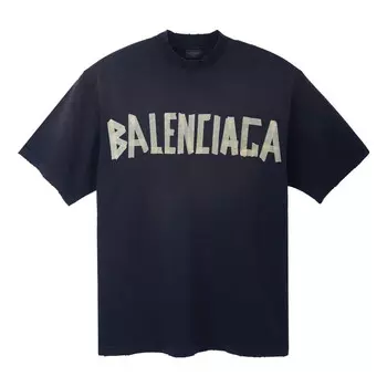 Футболка tape type t-shirt medium fit 'black faded' Balenciaga, черный