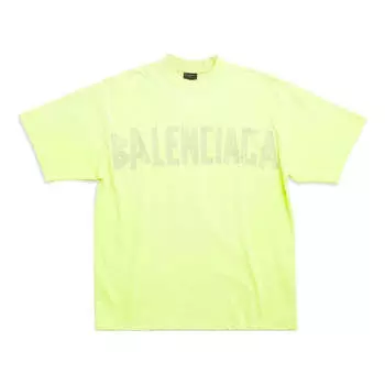 Футболка tape type t-shirt medium fit 'fluo yellow' Balenciaga, желтый