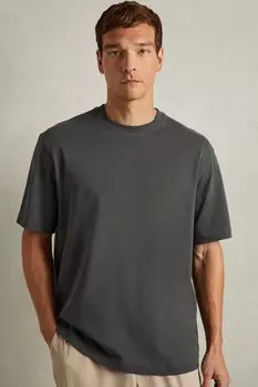 Футболка Tate oversize с рисунком «garden dye» Reiss, черный