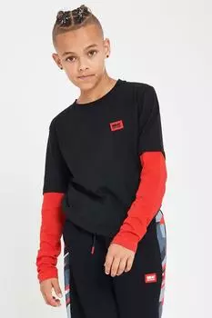 Футболка Tayo из искусственного меха с длинными рукавами и двойными рукавами Beat Boyz Club, черный