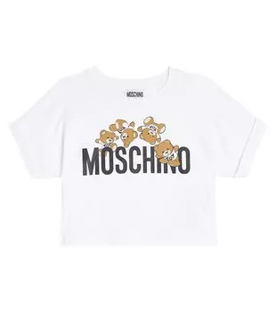 Футболка Teddy Bear из смесового хлопка Moschino, белый