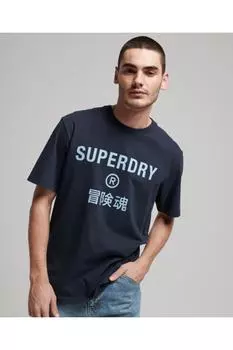 Футболка - Темно-синяя - Классический крой SUPERDRY, темно-синий