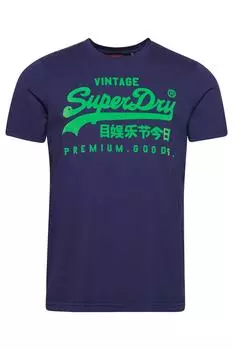 Футболка - Темно-синяя - Классический крой SUPERDRY, темно-синий