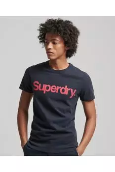 Футболка - Темно-синяя - Классический крой SUPERDRY, темно-синий