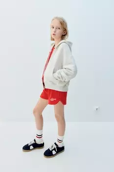 Футболка terry и шорты-бермуды комбинированные ZARA, ярко-красный