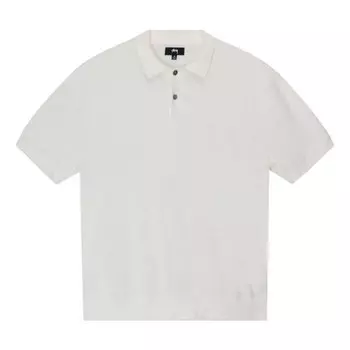 Футболка textured ss polo sweter 'bone' Stussy, белый