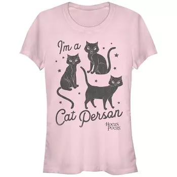 Футболка Thackery Binx Disney's Hocus Pocus Juniors «Я кошачий человек» Licensed Character, цвет Light Pink