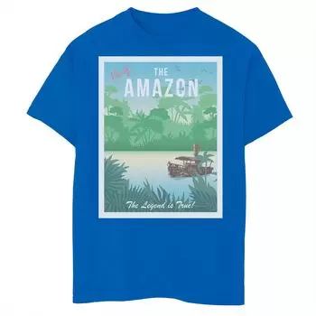 Футболка The Amazon Travel Poster для мальчиков 8–20 лет с круизом по джунглям Disney Licensed Character