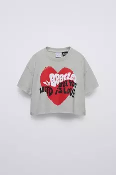 Футболка the beatles ZARA, серый