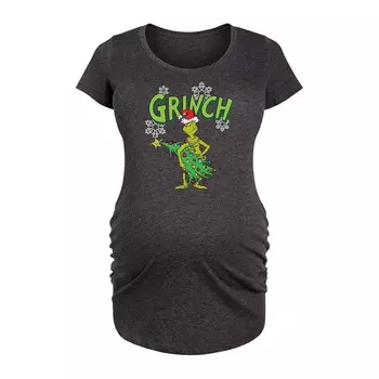 Футболка The Grinch с рисунком дерева для беременных Licensed Character, цвет Heather Charcoal