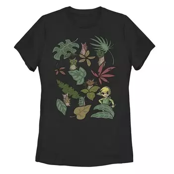 Футболка The Legend of Zelda Link In The Leaves для юниоров Licensed Character, черный