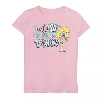 Футболка The Loud House для девочек 7–16 лет с надписью "Rather Be Texting" Licensed Character