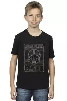 Футболка The Mandalorian The Way с контурным шлемом Star Wars, черный