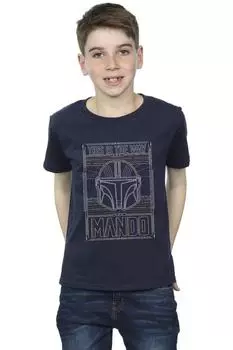 Футболка The Mandalorian The Way с контурным шлемом Star Wars, темно-синий