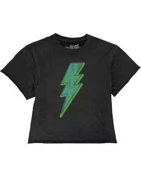 Футболка The Original Retro Brand Kids Cotton Slub Slightly Cropped Checker Lightning Tee, черный