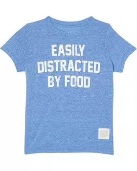 Футболка The Original Retro Brand Kids Tri-Blend Easily Distracted by Food Crew Neck Tee, цвет Streaky Royal