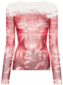 Футболка The Red Diablo с длинными рукавами Jean Paul Gaultier, белый