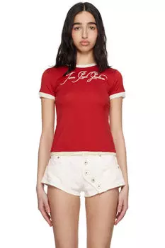 Футболка «The Tattoo» в красно-белых тонах Jean Paul Gaultier