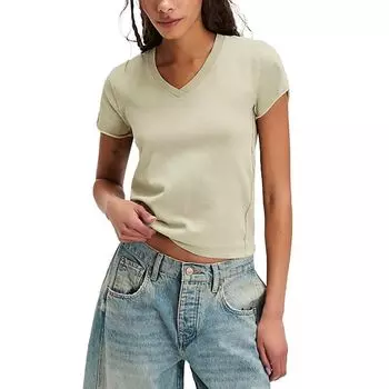 Футболка The tee that got away Free People, цвет washed sage